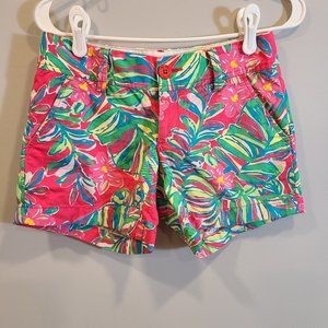 Lilly Pulitzer Shorts Callahan Pomegranate Jungle Tumble Womens 00 Pink Tropical